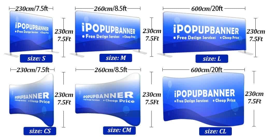tension fabric display size ipopupbanner