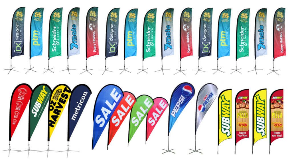 Current Trends in double sided Feather Flags Designs