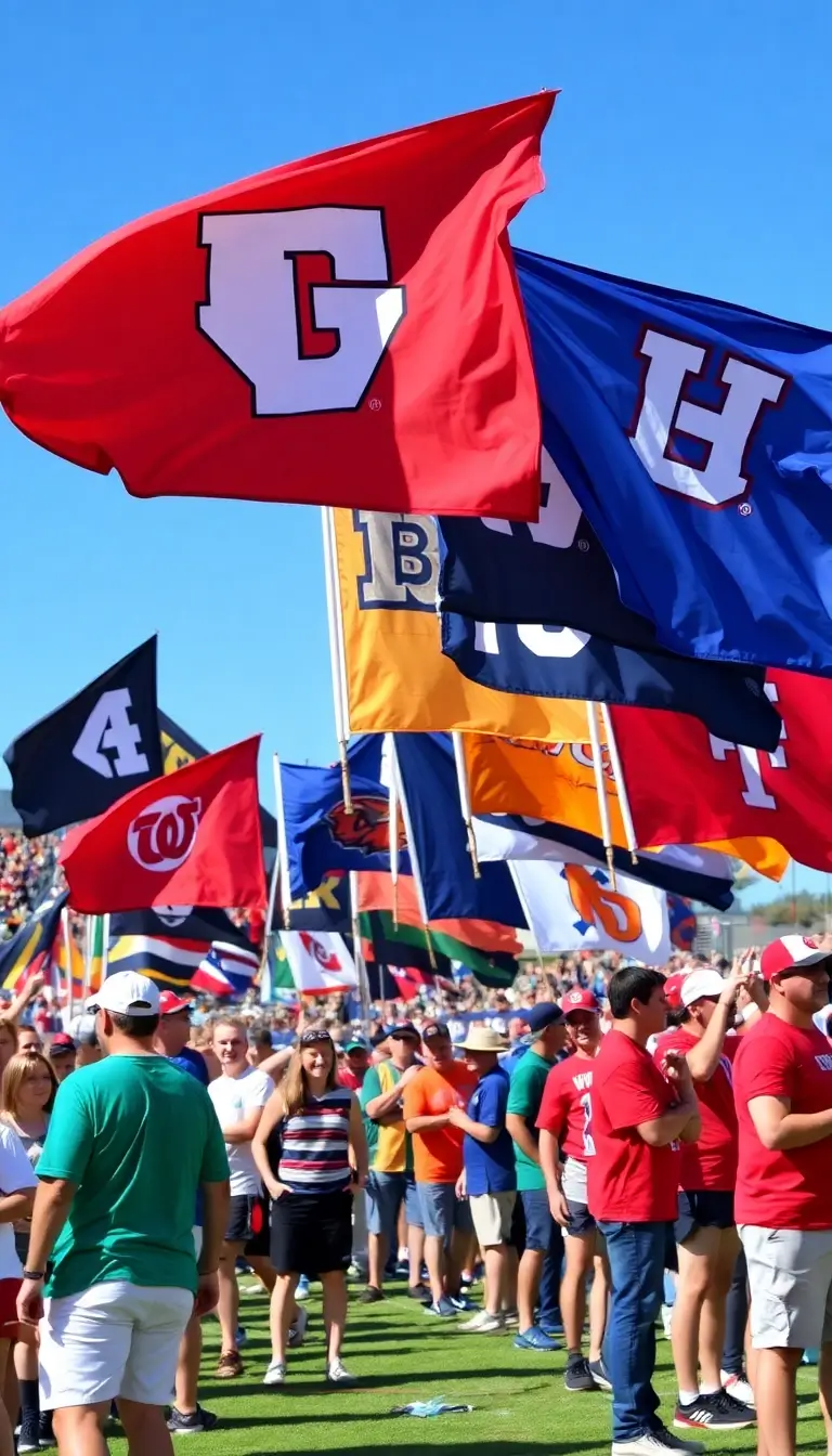 17 College Football Feather Flags That’ll Make Your Sports Event the Talk of the Town! - 12. Multi-Flag Displays