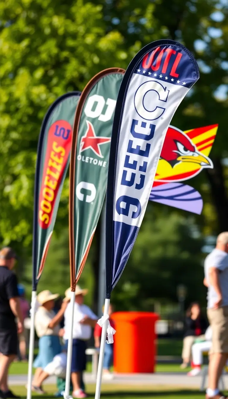 17 College Football Feather Flags That’ll Make Your Sports Event the Talk of the Town! - 11. DIY Flag Stations