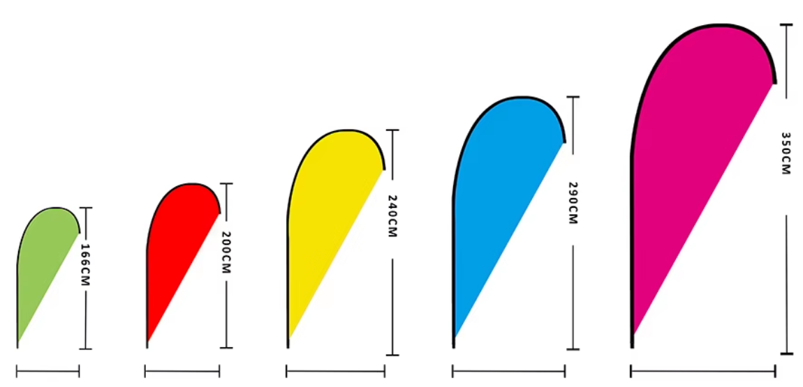 double-sided teardrop flag size
