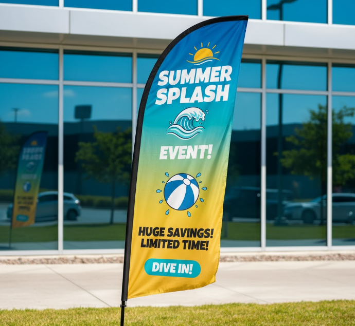Feather Flags for Car Wash Advertising Ideas
