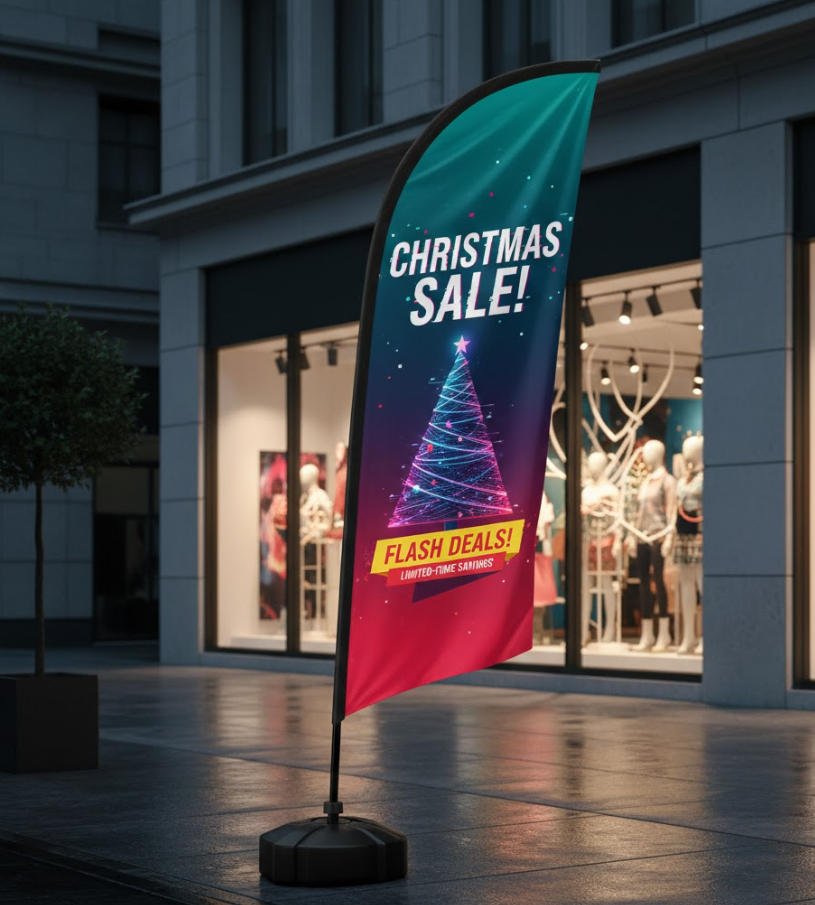 Christmas feather flags