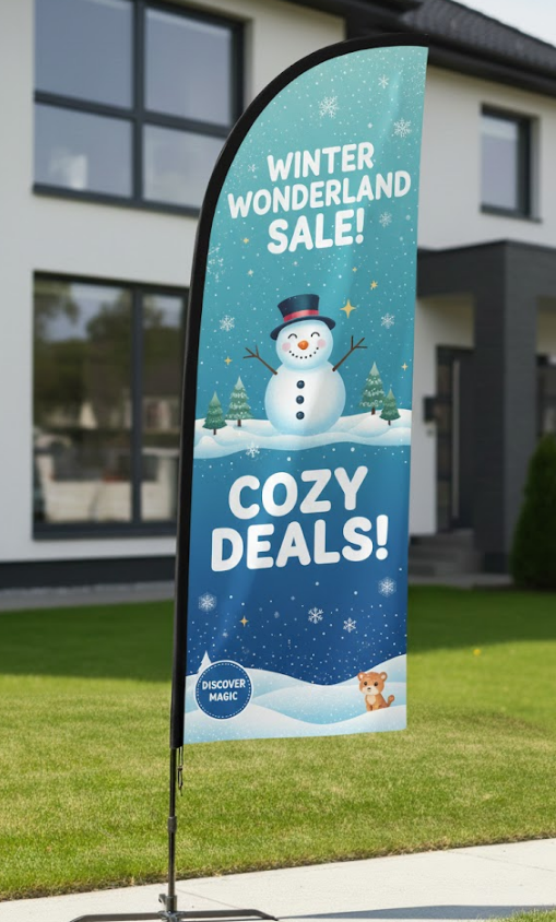 Christmas feather flags