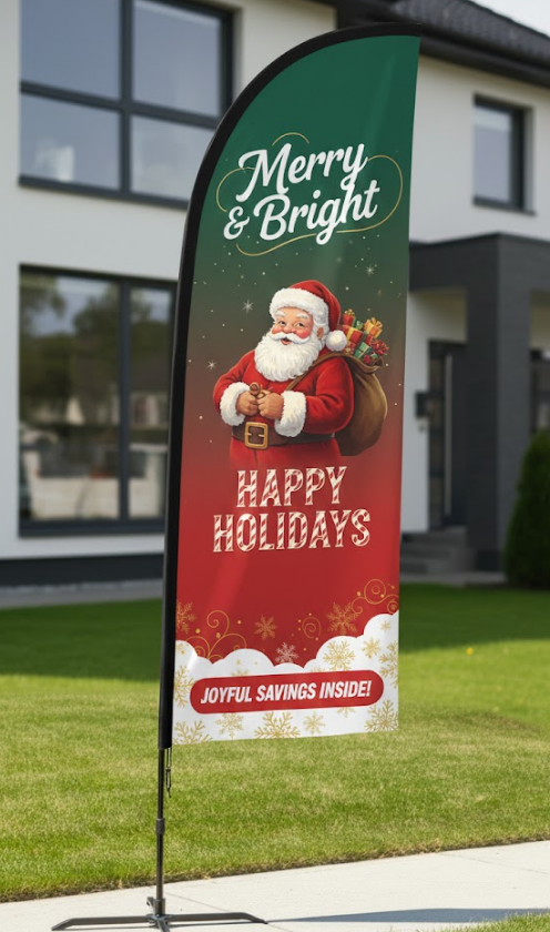 Christmas feather flags