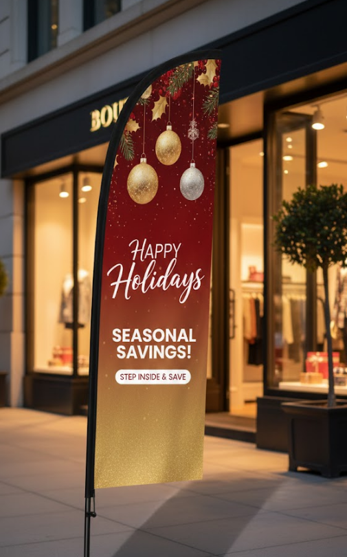 Christmas feather flags