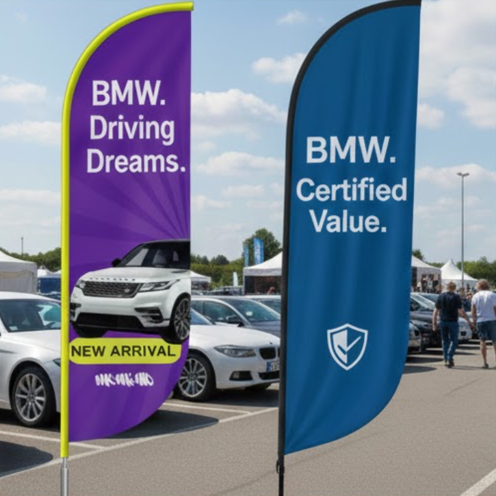 Feather flags for car