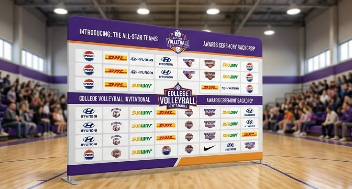 Custom Volleyball Tournament Backdrops with Free Professional Design