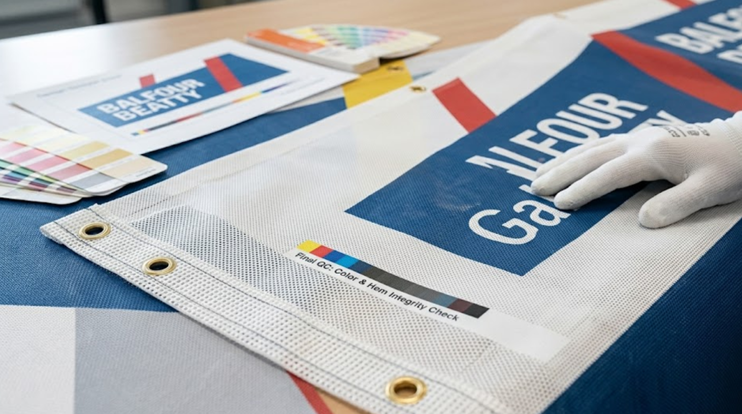 Outdoor mesh banner printing